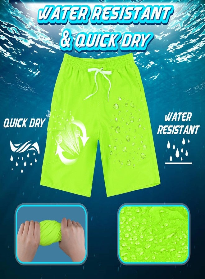 Srnede Mens Swim Trunks Swimming Trunks Swim Shorts Quick Dry 11 Inch with Mesh Lining Funny Swimwear Bathing Suits Neon Green - Image 4